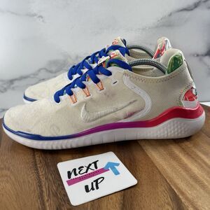 Mens 10.5-Nike Free RN 2018 T-Shirt Dream White Speed Multicolor AH3966 Rare nby